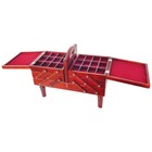 3-tier Wooden Sewing Caddy With Tapestry Top