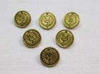 Set Of 6 Vintage Antique Brass Omega In Laurel Wreath Shank Buttons