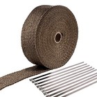  Exhaust Wrap 2  Titanium 50ft Exhaust Header Basalt Fiber Heat Wrap 1 Roll