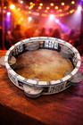 Hand Drum Vintage  Tambourine Percussion Decorated Goat Skin