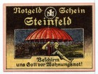1921 Germany Steinfeld Notgeld 1 Mark Note  ng1005 