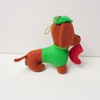 Vtg Dakin Dream Pets Plush Toy Dachshund Wiener Dog Hat Anthropomorphic Ornament