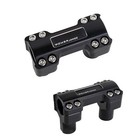 Black 2 4  Tall 1 25  Handlebar Risers Clamp Kit For Harley Softail Dyna Touring