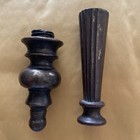 Vintage Antique 2 Piece Brass Finial Furniture Lamp Part Heavy 6   