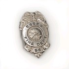 Vintage Ornate Fireman Pin Brooch Essex Fire Dept Silver Tone 56