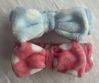 Assorted 5 Fleece Big Bow Skincare Spa Soft Stretch Headbands Party Favors