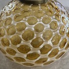 Mid Century Modern Lamp Globe Amber Glass   White  Swirl Bubble Pattern Vintage