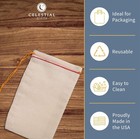 100  3x4  Natural Muslin Red Hem Orange Drawstring Bag For Parts