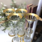 Dorothy Thorpe Champagne Sherbet Glasses Set Of 4 Wide Gold Rim 6 1 8   