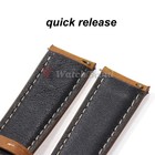 Genuine Calfskin Leather Watch Band 18mm 20mm 22mm 24mm Butterfly Buckle Strap