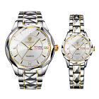 Men Women Date Calendar Wristwatch Stainless Steel Analog Quartz Watch Gift