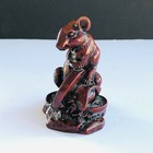 Feng Shui Rat Lucky Coin Zodiac Wealth Chinese Figure Red Resin 3 5  C343