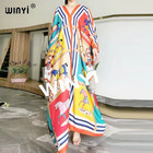 Middle East Kuwait Fashion Women Prom Sexy Boho  Casual Stwill Floral Evening Pa