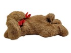 Vintage Russ Berrie Dog Plush 6896 Lying Down 12  Red Bow Stuffed Animal