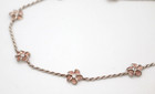 Vtg Hawaiian Sterling Silver Linked Plumeria Flower Anklet Bracelet Jewelry 10  