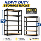 5-tier Heavy Duty Adjustable Metal Shelving Garage Storage Utility Rack Shelves