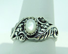 Rare Carolyn Pollack American West Sterling Mother Of Pearl Leaf Rosette Ring 10