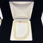 Vintage Cultured Graduated 3 Strand Fresh Water Pearl Necklace  18  14k Cp Clasp