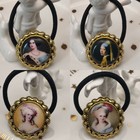 Handmade Victorian Rococo Cameo Portrait Hair Tie Porcelain Ponytail Holder