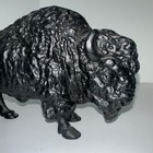 Antique Vintage Cast Iron Buffalo Bison Coin Bank   Still Bank 