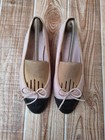Chanel Light Pink  black  Leather   Cap Toe Bow Ballet Flat Eu 36 5 Us 6