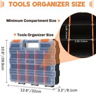 Small Parts Organizer Storage Case Tools Box 34-compartments Double Side