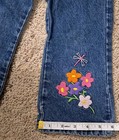  Vintage Lee Denim Blue Jeans Size 3t 90 s Flare Embroidered Flowers Dragonflies