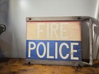 Vintage Police Fire Double Sided Metal Sign Police Officer Firefighter Man Cave