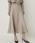 Ann Taylor Full Midi Skirt In Faux Suede Classic In Mocha Meringue Size 16