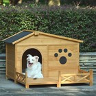 48  Wooden Dog House Outdoor With Porch Dog Kennel With Water-resistant Asphalt