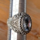 Rare Ancient Roman Bronze Ring Engraved Beautiful White Stone Authentic