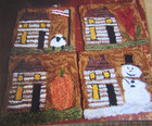 Prairie Moon Primitives Log Cabin Seasons Punchneedle Embroidery Pattern