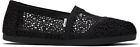 Women s Toms Alpargata Moroccan Black Crochet Us Size Brand New 100  Authentic
