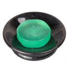 Natural Black Marble 5 1 In  Diam  Round Soap Dish  Bar Soap Tray Holder