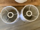 Set Of 2 Brand New Lamp Shades Drum Style White Fabric 7 5 t   7 diam  
