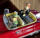 Vintage Japan Public Speaker Mechanical Tin Friction Toy Car