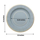 Dusty Blue 25 Round 13  Paper Charger Plates Metallic Rim Party Events Tableware