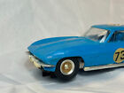 Vtg 1 24 Scale Blue Corvette Stingray Slot Car Plastic Body Magoo s Rear Tires