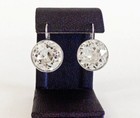 Large 15m Bella Earrings Made With Swarovski Crystals Silver Plated Bezel Lever