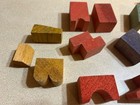 Vtg Blockhead Shapes Party Game Wood Block Stacking Toy Pieces Lot 20 Craft