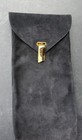 Charvet Black Suede Leather Gold Clasp Slippers Travel Pouch Case  case Only