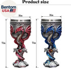 Medieval Flame Dragon Wine Goblet goblet Resin Wine Cup With Stainless Steel Lin