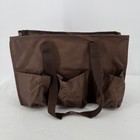 Thirty-one Zip-top Utility Tote Brown Multi-pocket Organizer Bag