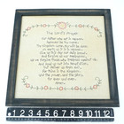 The Lord s Prayer Embroidered Rustic Folk Art Homespun Framed 13 75 X 13 75