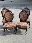 Antique Rosewood Victorian Parlor Set Chairs 4pc Rococo Carved Belter Style Tlc