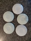  Vintage  Glass Child s Set Of 5  2-3 4  Dia  White Plates