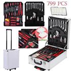 799pcs Hand Tool Kit Mechanics Tool Kit Metric Ratchet Wrench Set Trolley Box Us