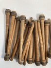 Wood Bobbins Spools Industrial Style Spindles 7 3 8  And 8 75  Wooden Quills Lot