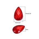 50pcs Flat Back Acrylic Teardrop Gems 6x10mm Artificial Rhinestones Dull Red