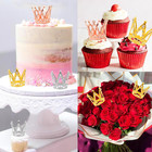 9pcs Crown Cake Topper Mini Tiara For Flower Arrangements Vintage Pearl Rhinesto